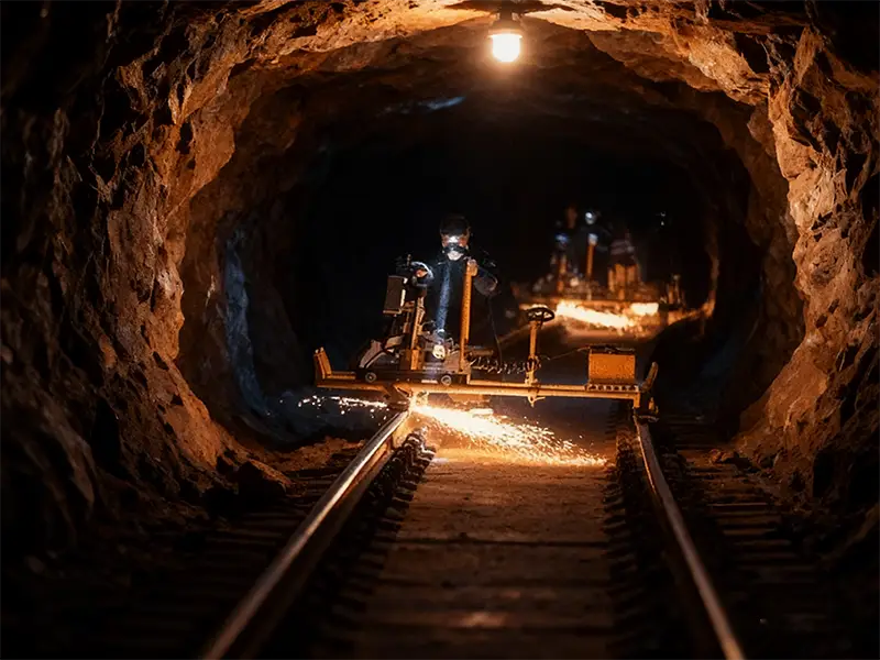 track laying in underground mine
