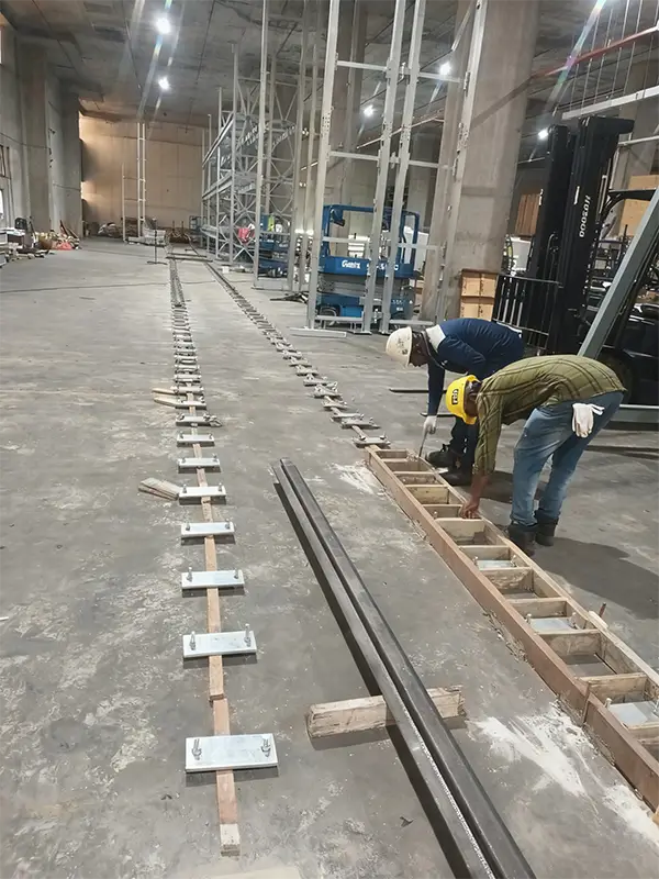 A100 crane rails installation