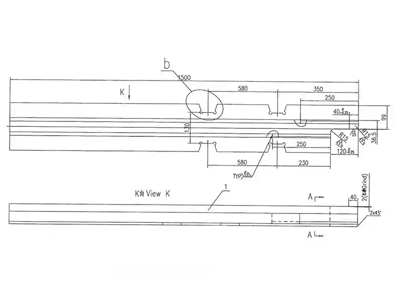 Short rail drawing