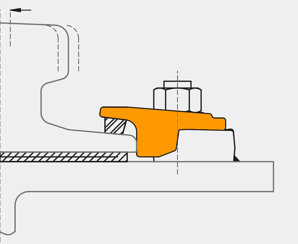 welded crane rail fixing clip