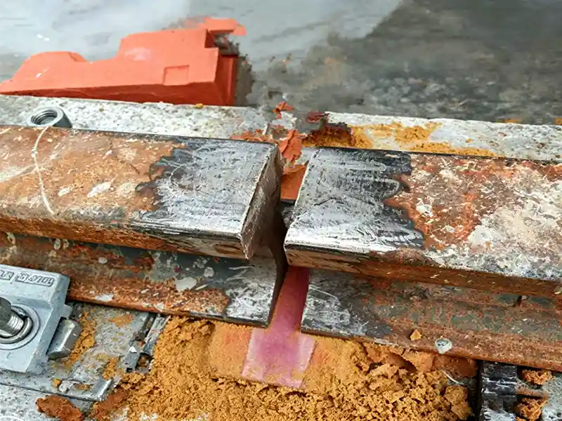 crane rail welding joint alignment
