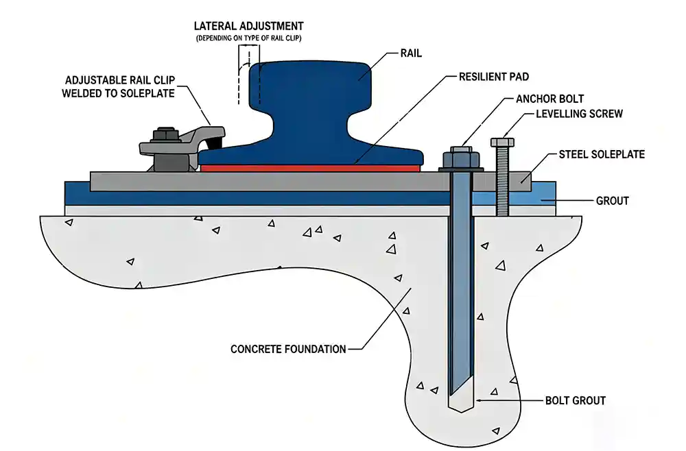 key components of crane rail system