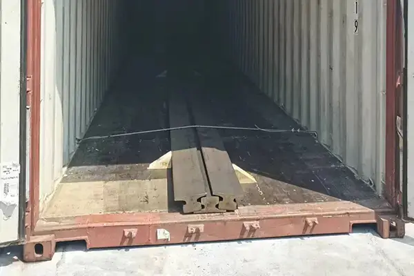 A120 rails packed in container