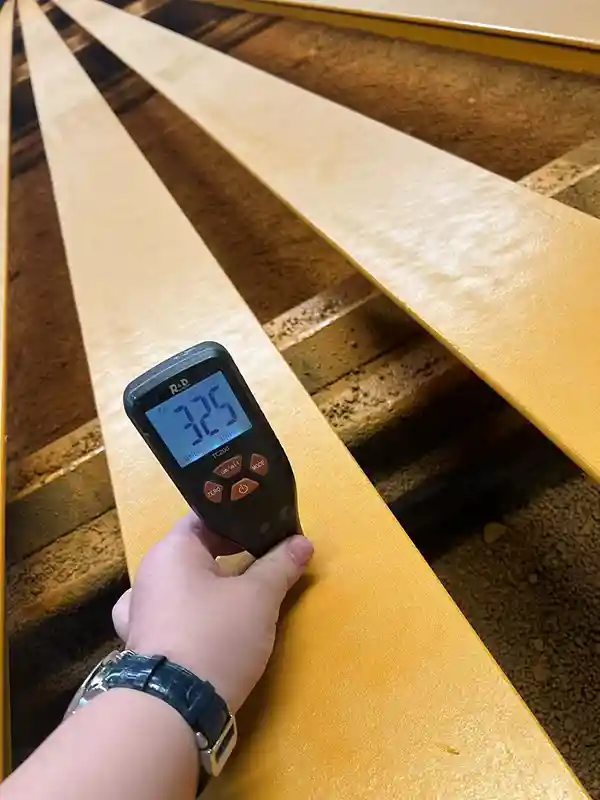 A65 rail coating thickness measurement