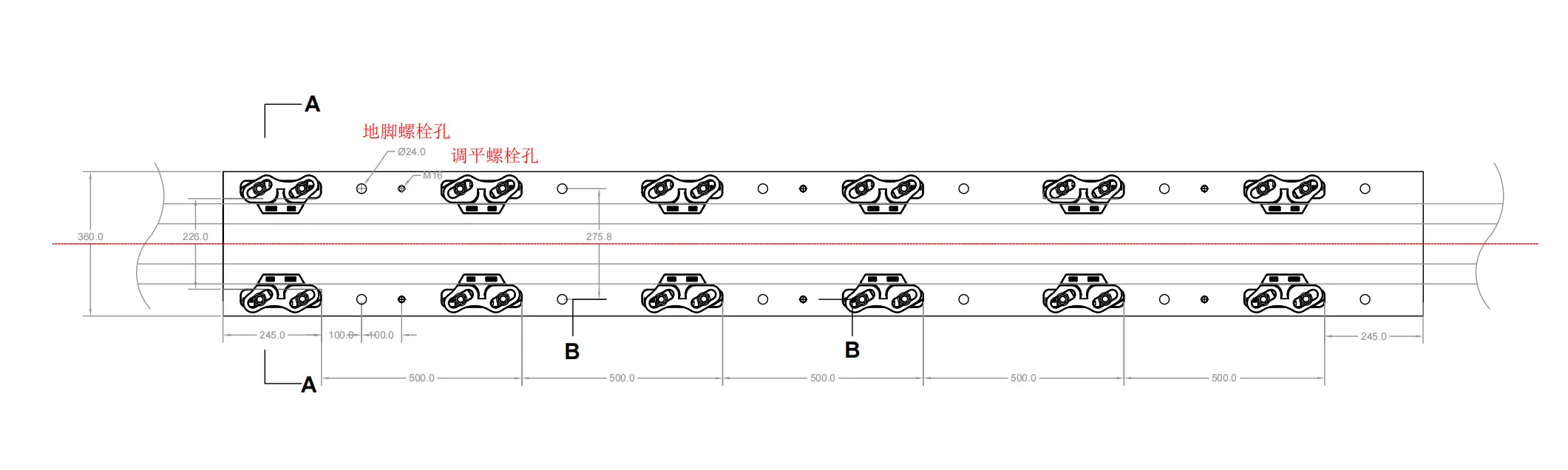 Arrangement Drawing for Mobile Harbor Crane Rail System