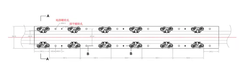 Arrangement Drawing for Mobile Harbor Crane Rail System