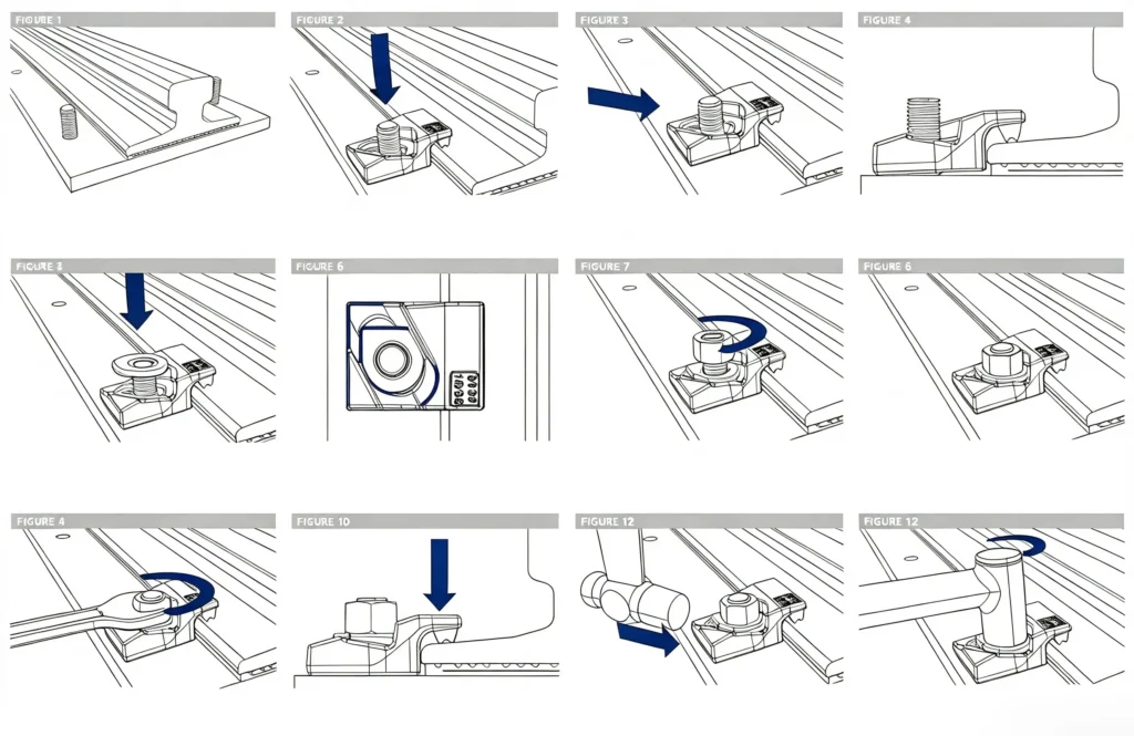 Bolted rail clip installation