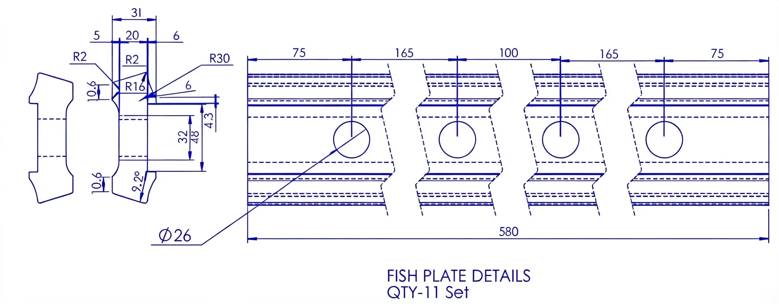 Customer's Original Fishplate Drawing