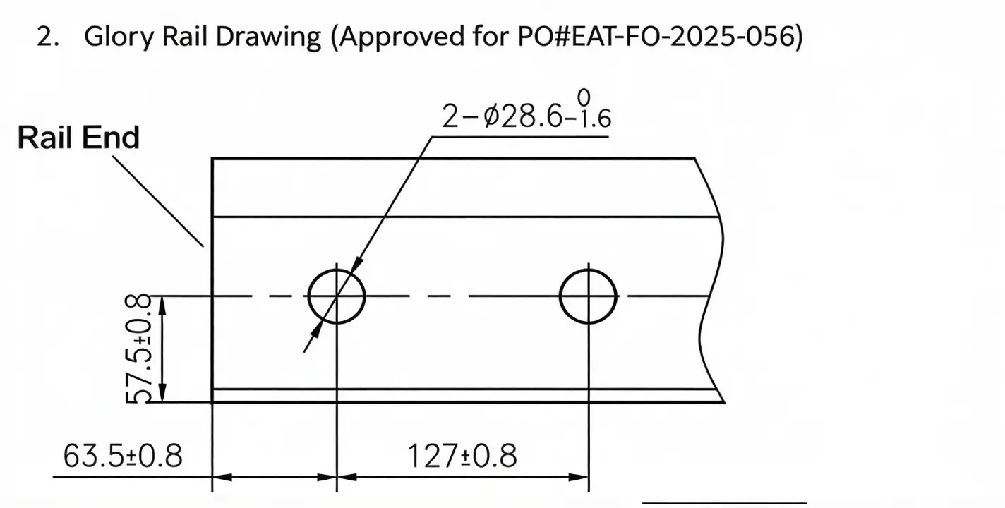 GLory Rail Drawings