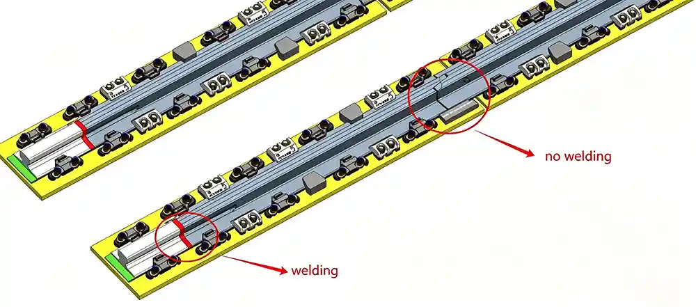 L shaped notch weldable root and coatable end face