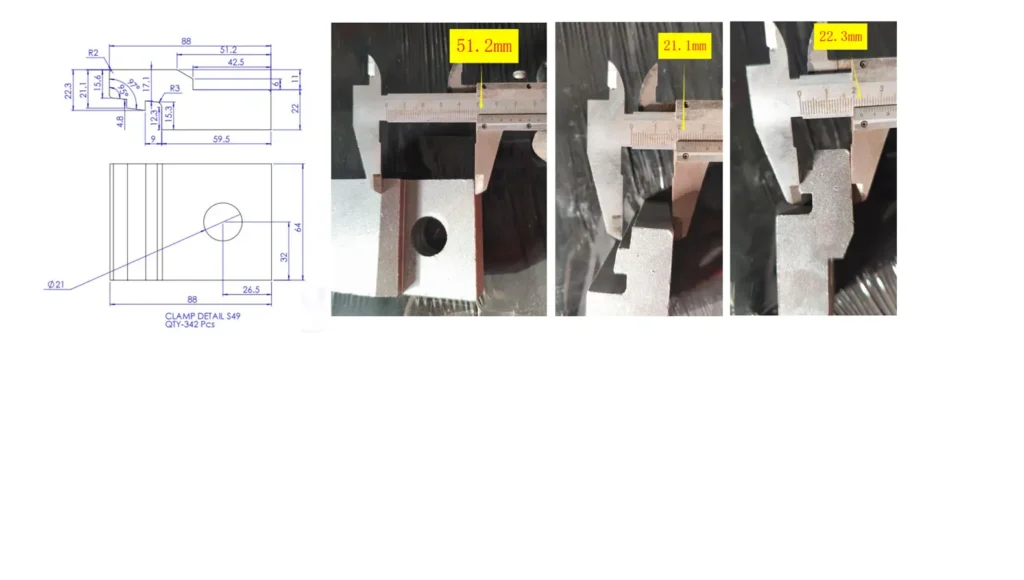 Rail Clamp Dimension Measurement – Side View