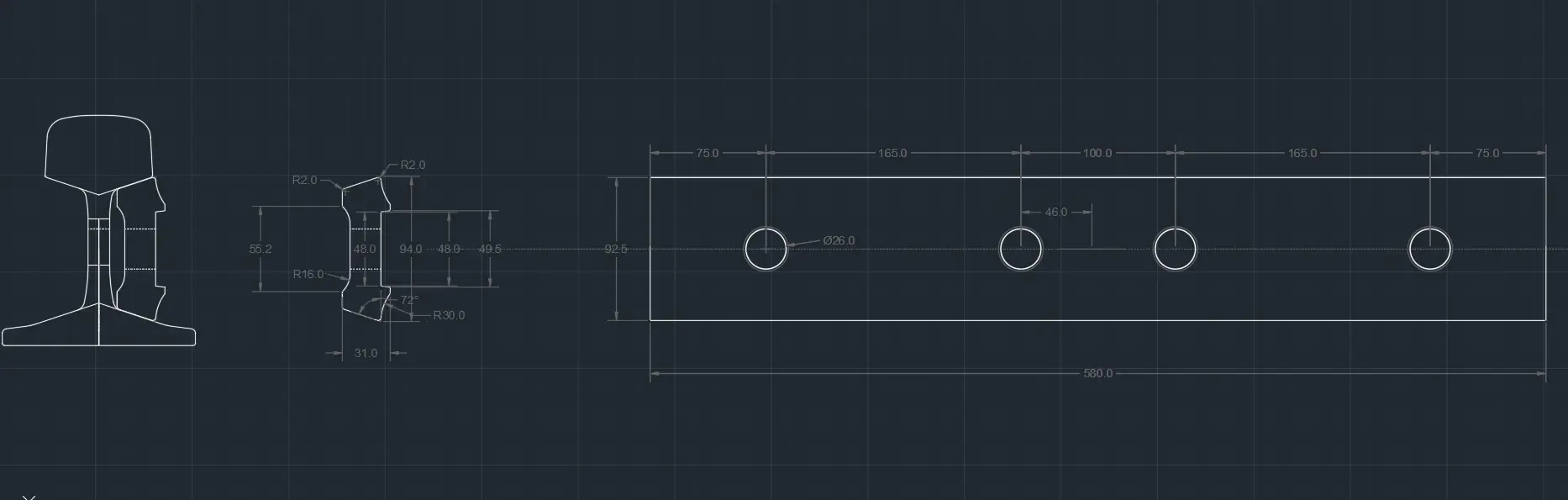 Revised fishplate drawing
