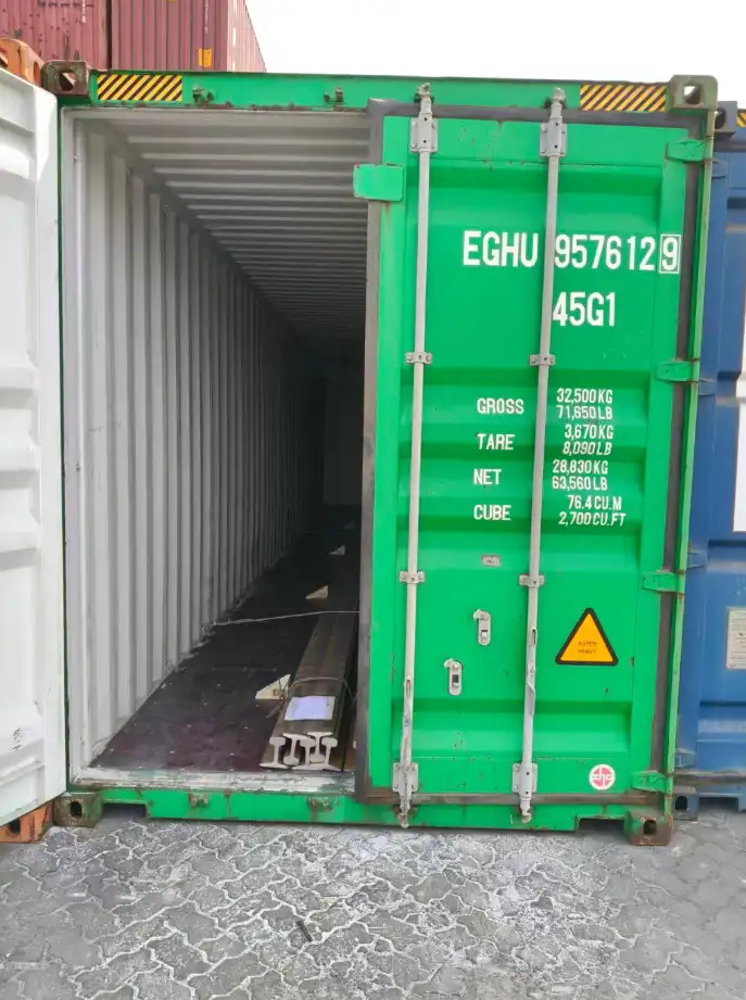 asce85 rail in 40ft container