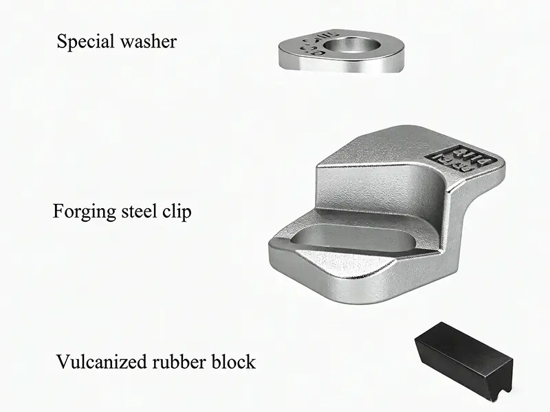 bolted crane rail clip components