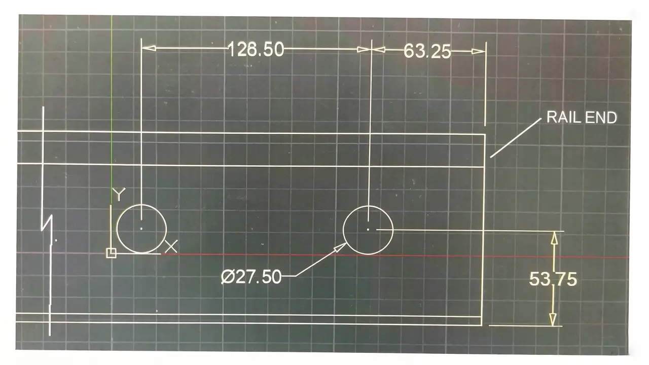 the customer provided their existing rail drilling drawing
